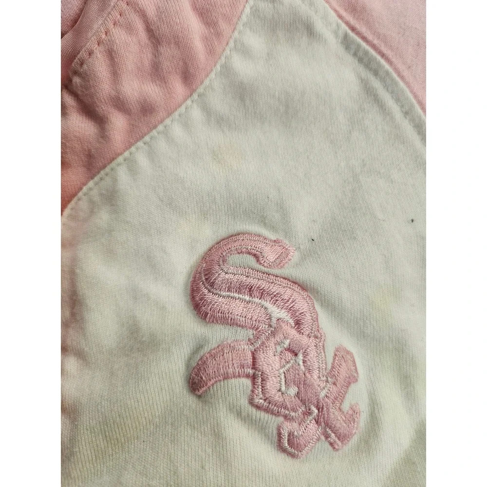 Vintage MLB Chicago White Sox Baby Girl Bodysuit and Shorts Set Pink White 12M